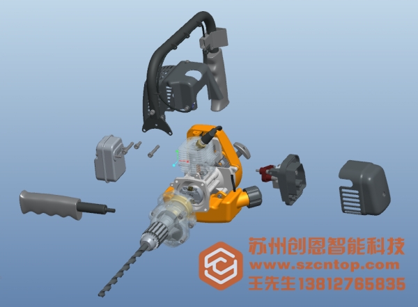 手持式电钻结构设计图纸-CREO3.0（带模型树版本）